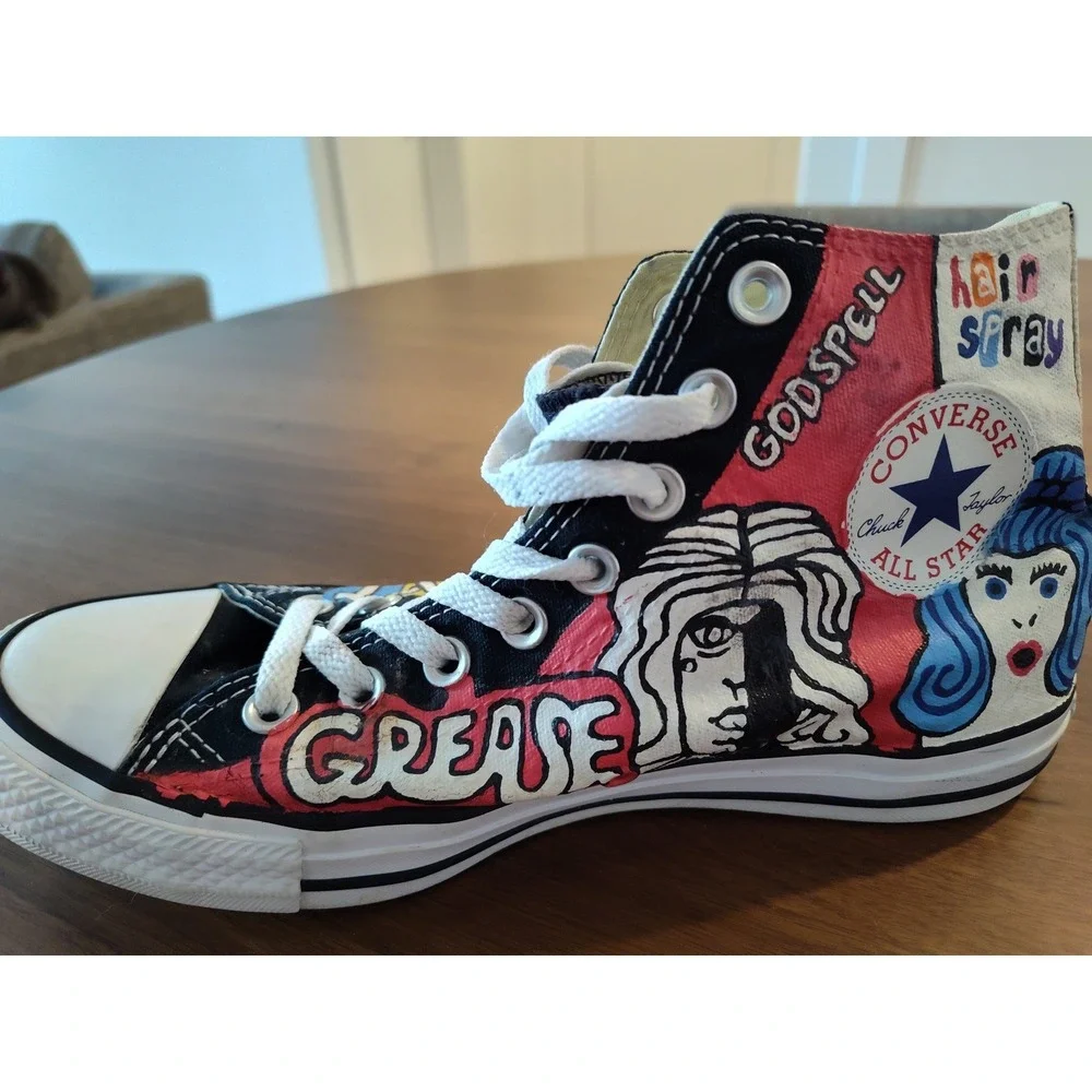 Converse Chuck Taylor High Top Custom Broadway Musical Hand Painted‎ Shoes Black